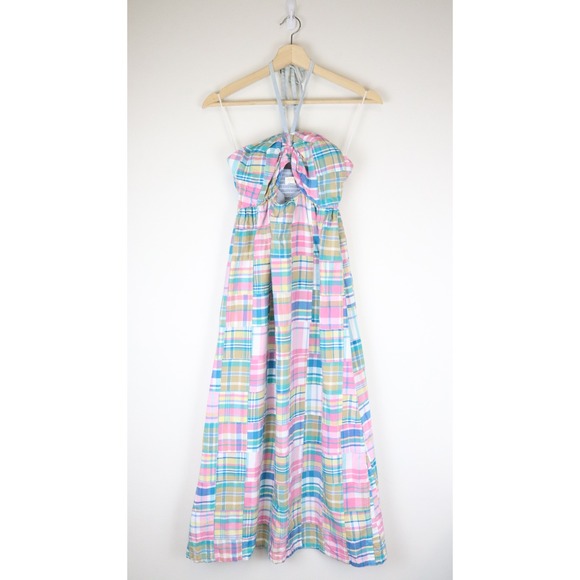 Petersyn Athena Midi Dress Madras Patchwork‎ Medium - Picture 2 of 11
